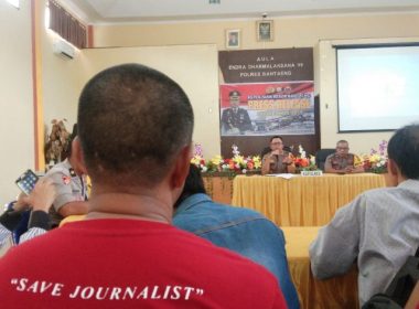 Konferensi Pers untuk kegiatan Press Release Akhir Tahun 2019 di Polres Bantaeng.
