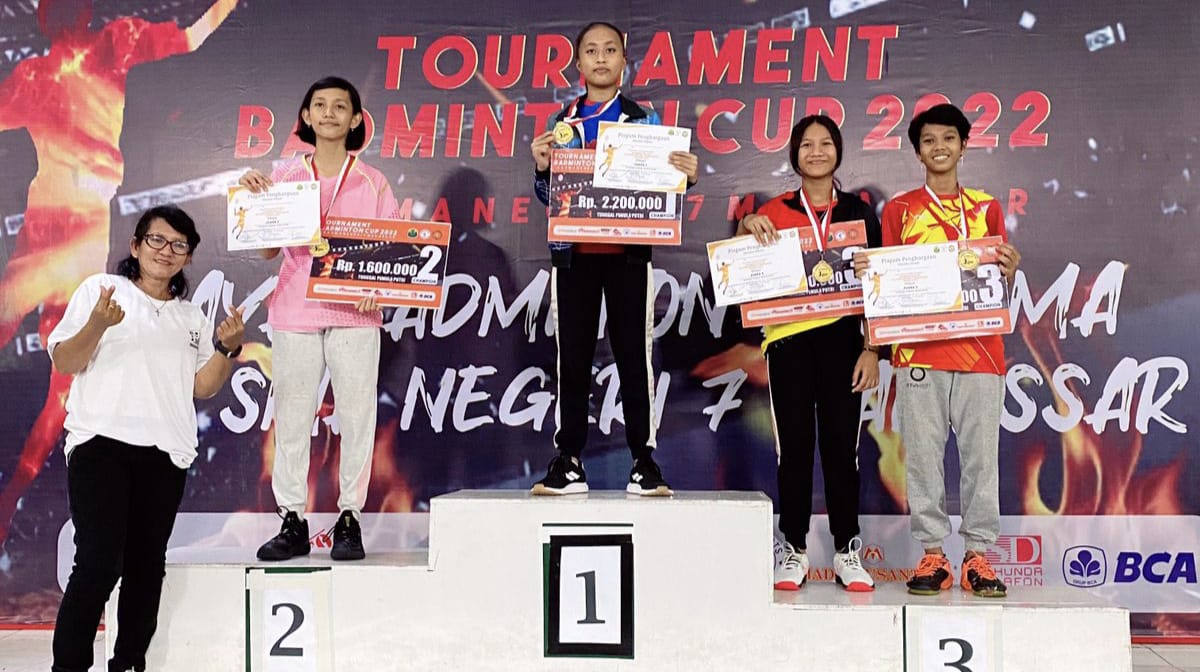 Badminton dimenangkan murid SDN Borong Makassar.